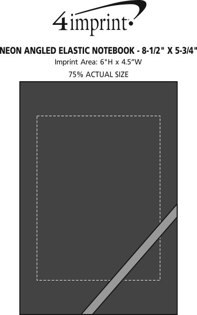 Imprint Area of Neon Angled Elastic Notebook - 8-3/8" x 5-5/8"