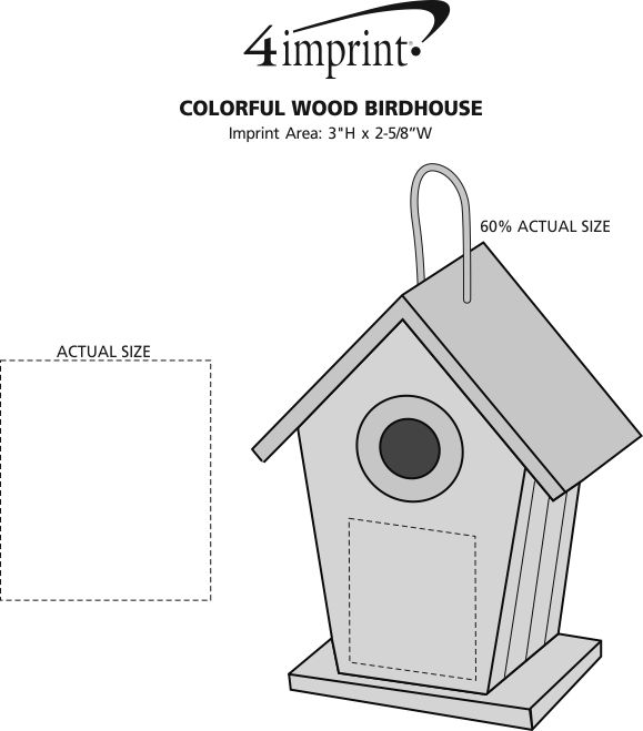Imprint Area of Colorful Wood Birdhouse