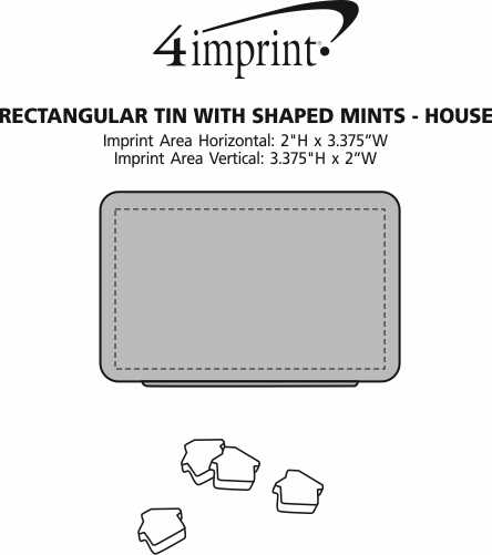 Imprint Area of Rectangular Tin with Shaped Mints - House