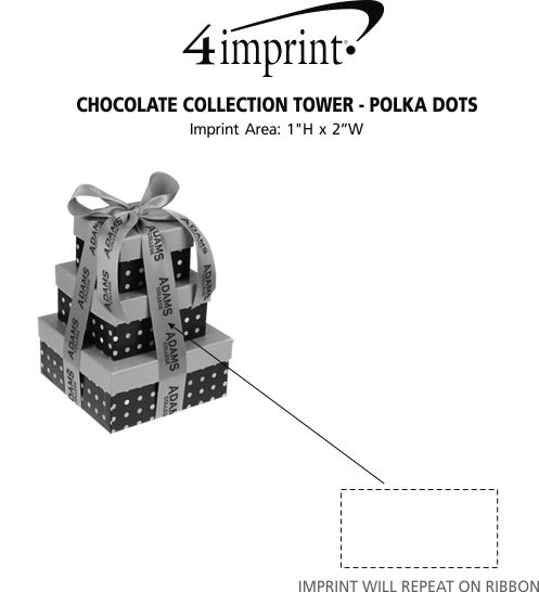 Imprint Area of Chocolate Collection Tower - Polka Dots