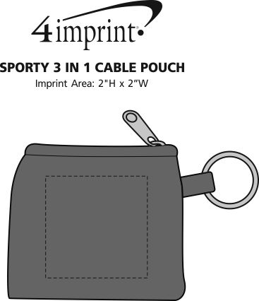 Imprint Area of Sporty 3-in-1 Cable Pouch