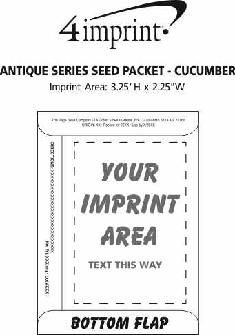 Imprint Area of Antique Series Seed Packet - Cucumber