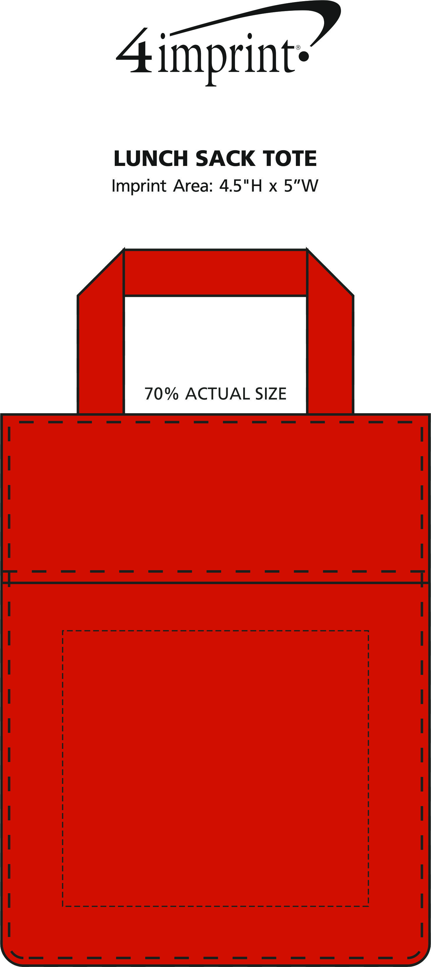 Imprint Area of Lunch Sack Tote