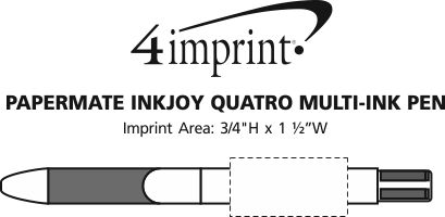 Imprint Area of Paper Mate InkJoy Quatro Multi-Ink Pen