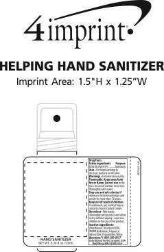 Imprint Area of Helping Hand Sanitizer - 0.34 fl oz.