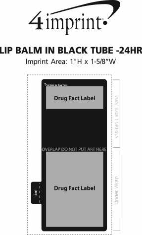 Imprint Area of Lip Balm in Black Tube - 24 hr