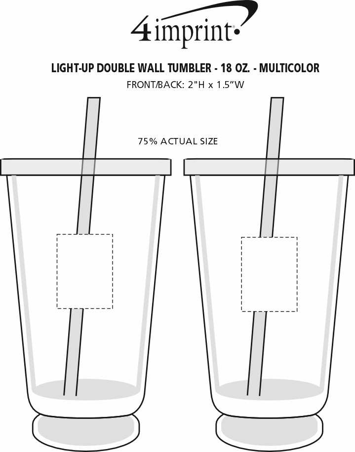 Imprint Area of Light-Up Double Wall Tumbler - 18 oz. - Multicolor