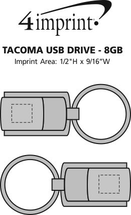 Imprint Area of Tacoma USB Drive - 8GB