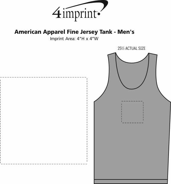 Imprint Area of American Apparel Fine Jersey Tank - Men's