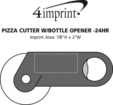 Imprint Area of Pizza Cutter with Bottle Opener - 24 hr