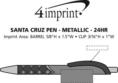 Imprint Area of Santa Cruz Pen - Metallic - 24 hr