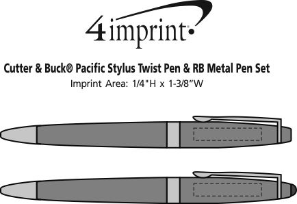 Imprint Area of Cutter & Buck Pacific Stylus Twist Pen & RB Metal Pen Set