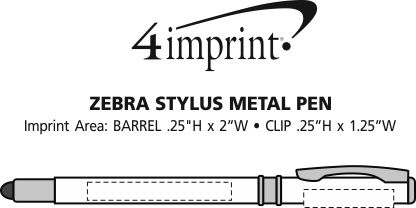 Imprint Area of Zebra Stylus Metal Pen