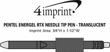 Imprint Area of Pentel EnerGel RTX Needle Tip Pen - Translucent