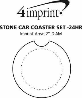 Imprint Area of Stone Car Coaster Set - 24 hr