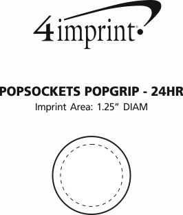 Imprint Area of PopSockets PopGrip - 24 hr