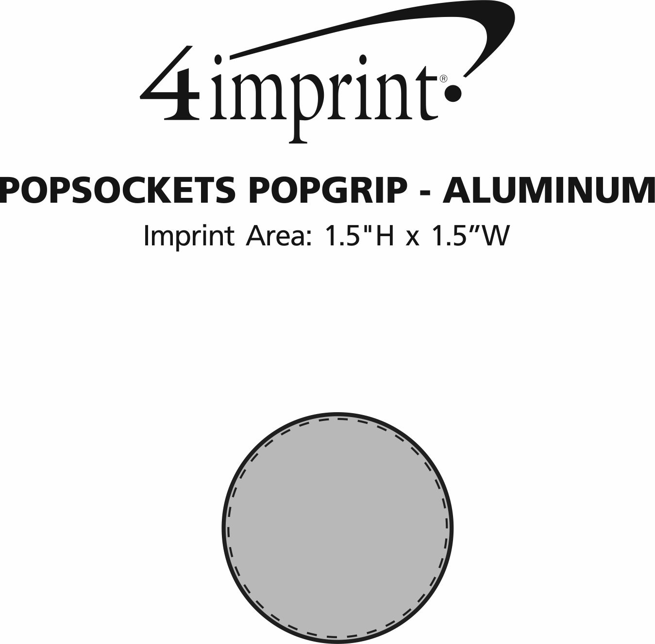 Imprint Area of PopSockets PopGrip - Aluminum