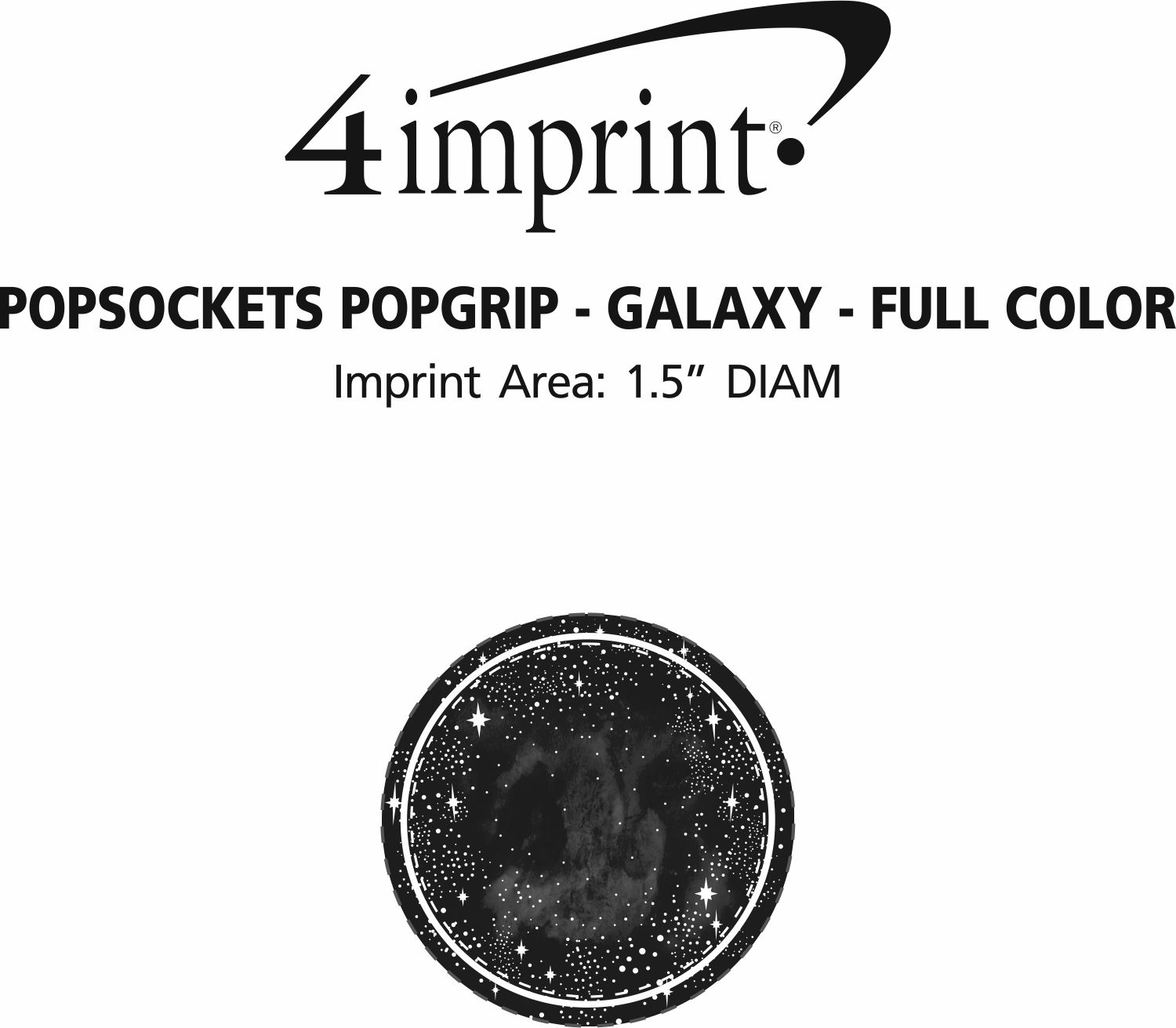Imprint Area of PopSockets PopGrip - Galaxy - Full Color