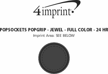 Imprint Area of PopSockets PopGrip - Jewel - Full Color - 24 hr