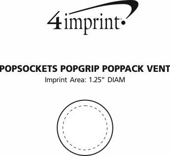 Imprint Area of PopSockets PopGrip PopPack Vent