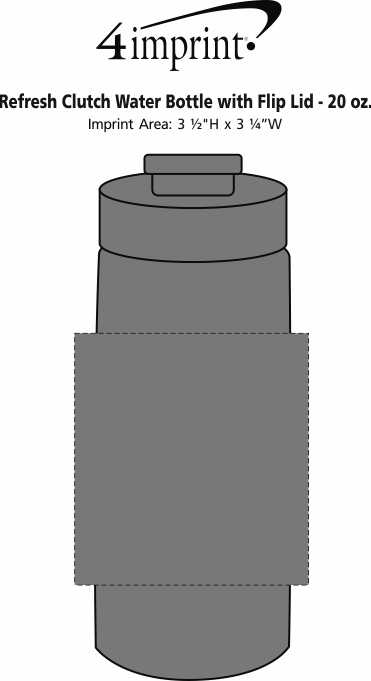 Imprint Area of Refresh Clutch Water Bottle with Flip Lid - 20 oz. - 24 hr
