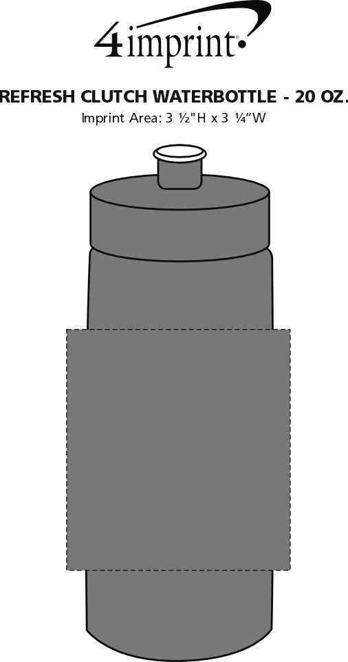 Imprint Area of Refresh Clutch Water Bottle - 20 oz.