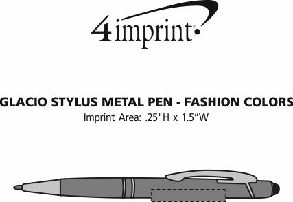 Imprint Area of Glacio Stylus Metal Pen - Fashion Colors