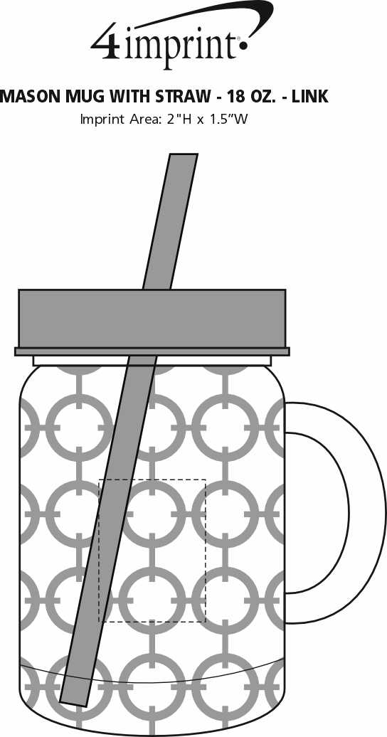 Imprint Area of Mason Mug with Straw - 18 oz. - Link