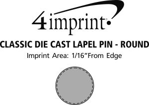 Imprint Area of Classic Die Cast Lapel Pin - Round