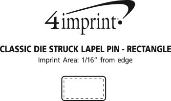 Imprint Area of Classic Die Cast Lapel Pin - Rectangle