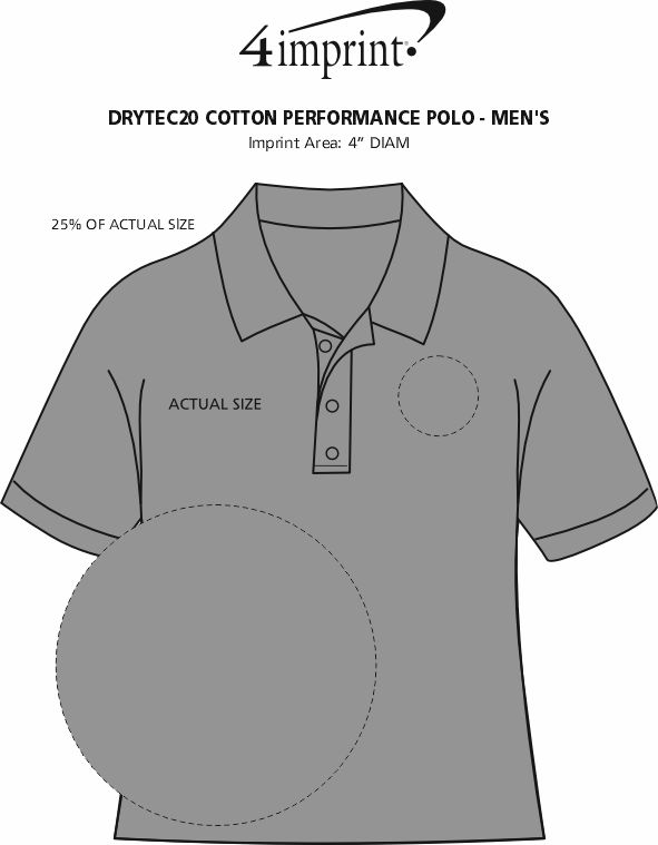 Imprint Area of DryTec20 Cotton Performance Polo - Men's
