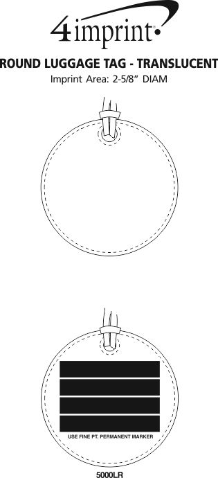 Imprint Area of Round Luggage Tag - Translucent