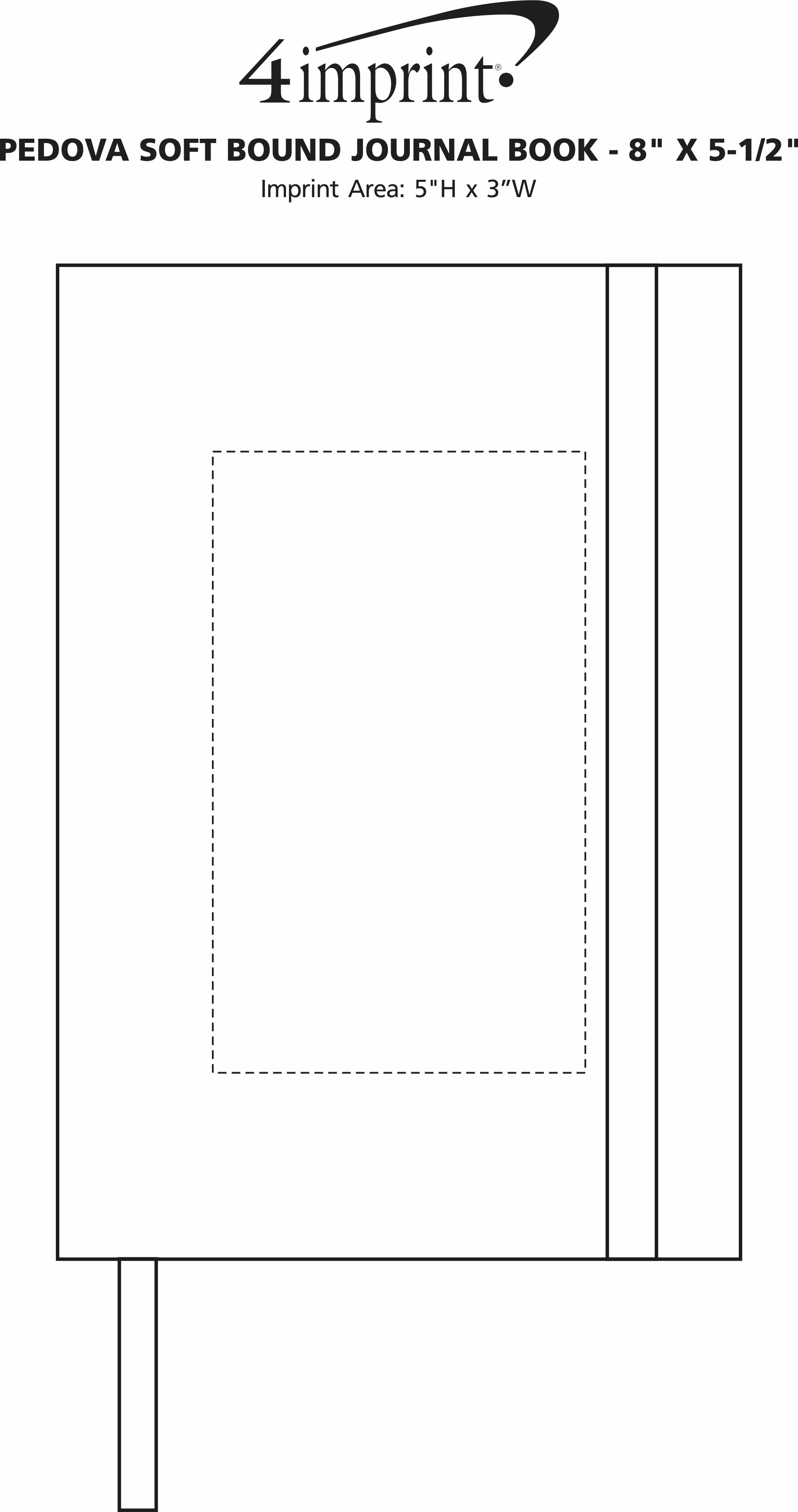 Imprint Area of Pedova Soft Bound Journal Book - 8" x 5-1/2"
