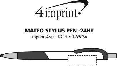 Imprint Area of Mateo Stylus Pen - 24 hr