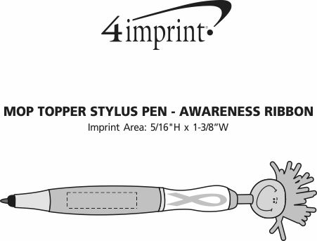 Imprint Area of MopTopper Stylus Pen - Awareness Ribbon
