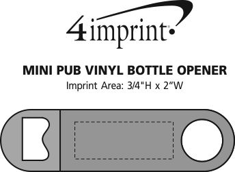 Imprint Area of Mini Pub Vinyl Bottle Opener