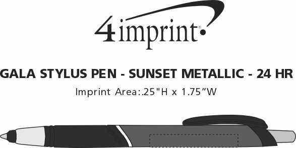 Imprint Area of Gala Stylus Pen - Sunset Metallic - 24 hr