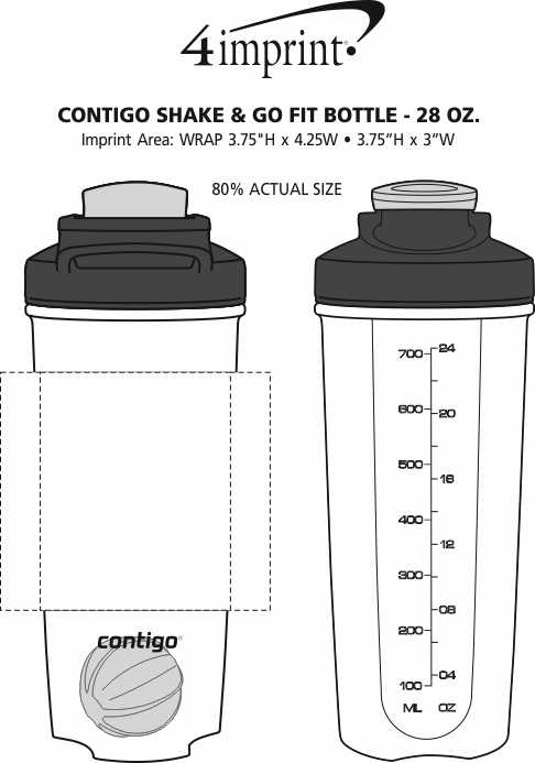 Imprint Area of Contigo Shake & Go Fit Bottle - 28 oz. - 24  hr
