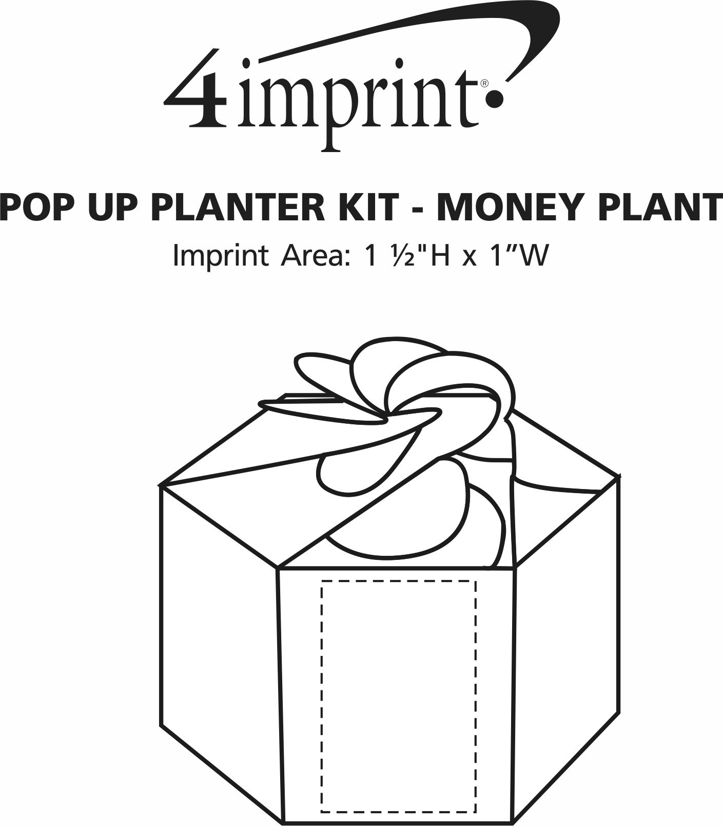 Imprint Area of Pop Up Planter Kit - Money Plant