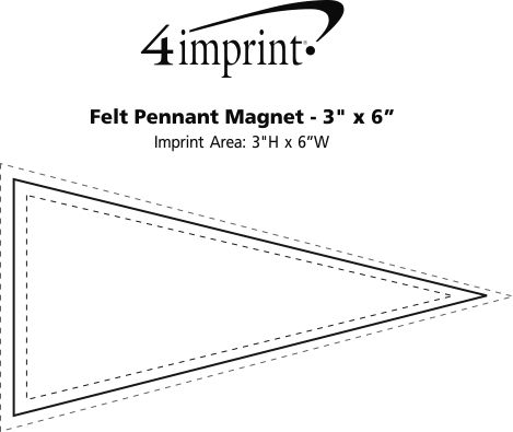Imprint Area of Felt Pennant Magnet - 3" x 6"