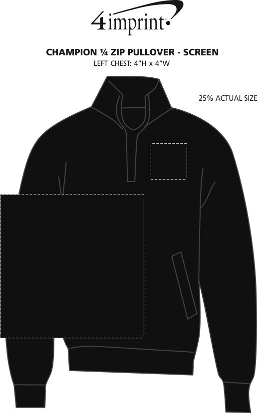 Imprint Area of Champion Powerblend 1/4-Zip Pullover - Screen