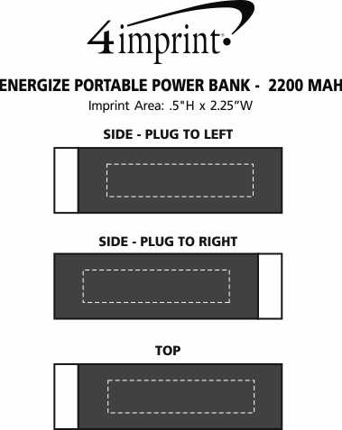 Imprint Area of Energize Portable Power Bank