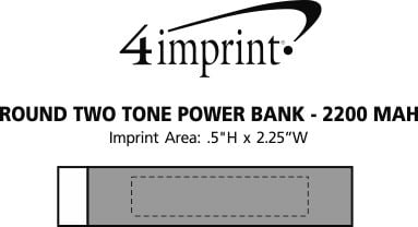 Imprint Area of Round Two Tone Power Bank