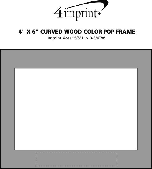 Imprint Area of 4" x 6" Curved Wood Color Pop Frame