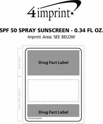 Imprint Area of SPF 50 Spray Sunscreen - 0.33 fl oz. - 24 hr