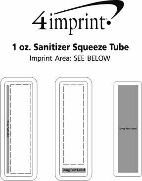 Imprint Area of 1 oz. Sanitizer Squeeze Tube