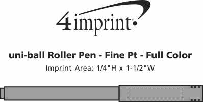 Imprint Area of uni-ball Roller Pen - Fine Pt - Full Color