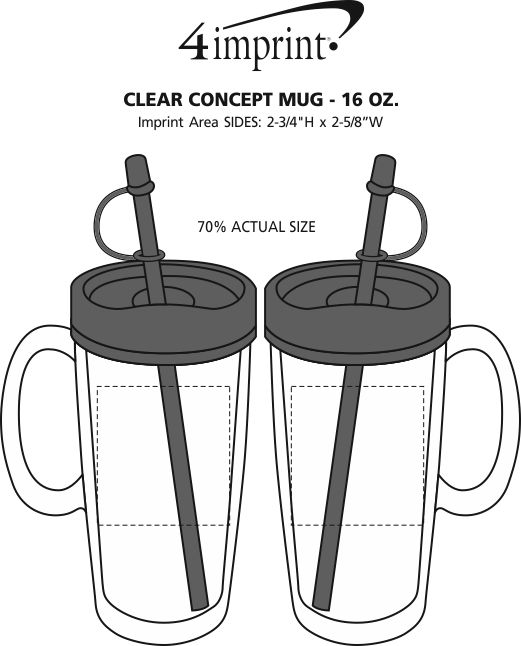Imprint Area of Clear Concept Mug - 16 oz.