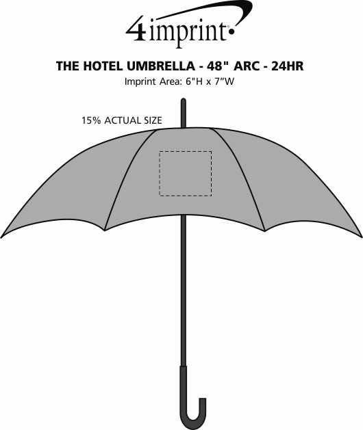 Imprint Area of The Hotel Umbrella - 48" Arc - 24 hr