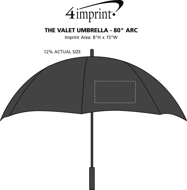 Imprint Area of The Valet Umbrella - 80" Arc